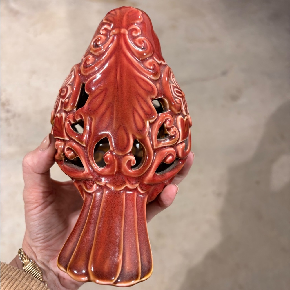 One vintage Ceramic Bird Decorative Lantern/ potpourri satchel holder - Red - Picture 4 of 6